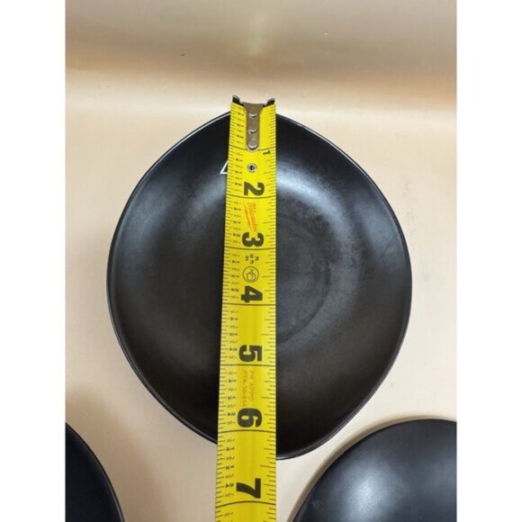 3 Small Huizen Vintage 1950s Onyx Black Collect Plates Ceramic, Made In Holland - Picture 7 of 8